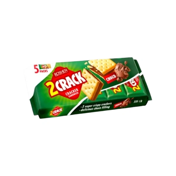 BISCUITI 2 CRACK CU UMPLUTURA DE CIOCOLATA ROSHEN 235 GR