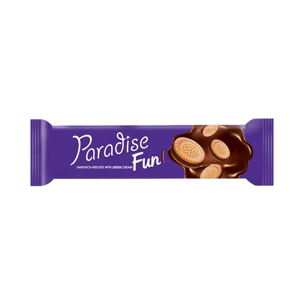 BISCUITI CU CREMA DE CACAO PARADISE FUN 60 GR