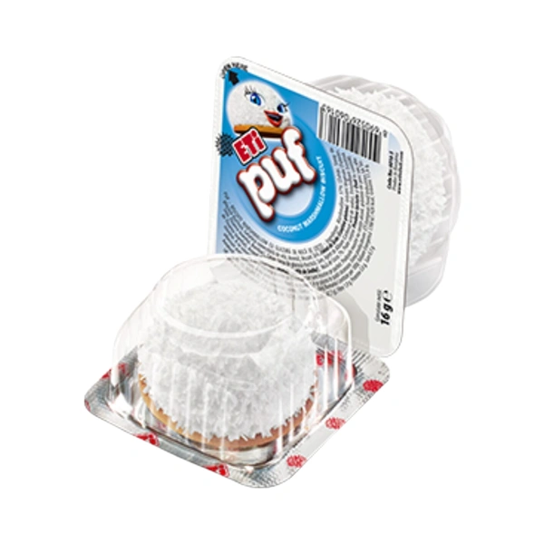 BISCUITI CU SPUMA DE LAPTE SI COCOS ETI PUF 16 GR