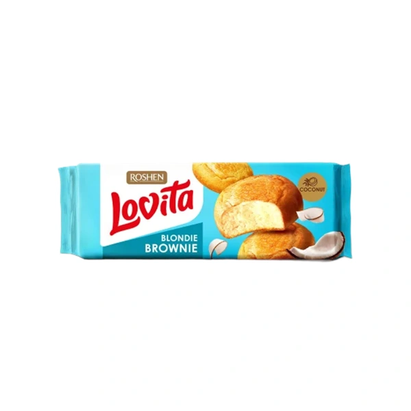 BISCUITI LOVITA BLONDIE BROWNIE CU COCOS ROSHEN 152 GR