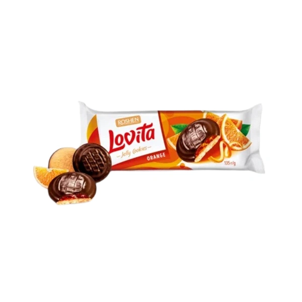 BISCUITI LOVITA CU CIOCOLATA SI JELEU DE PORTCALA ROSHEN 135 GR