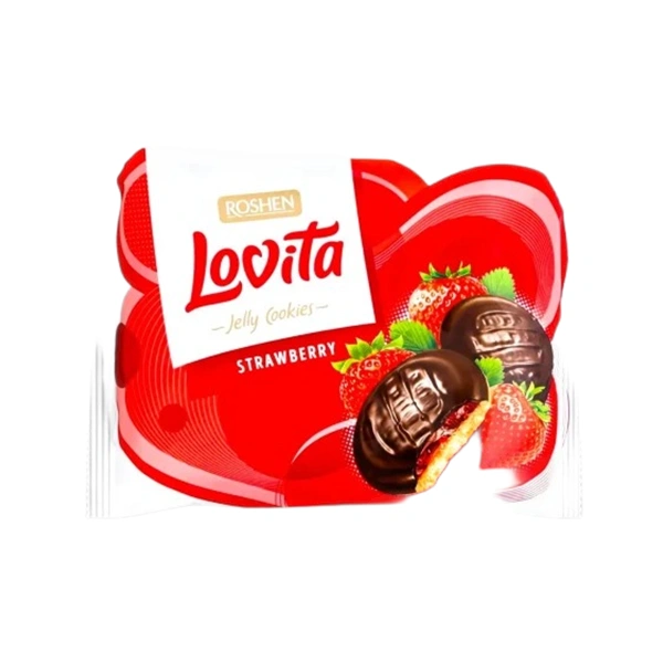 BISCUITI LOVITA CU JELEU DE CAPSUNI M ROSHEN 420 GR