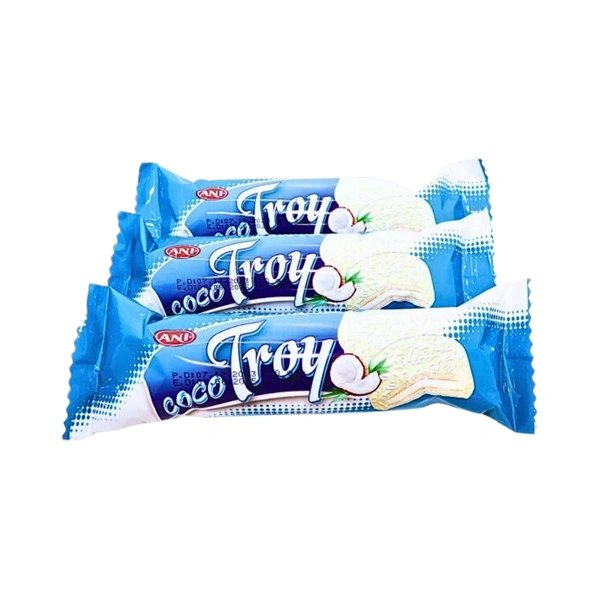 BISCUITI MARSHMALLOW CREMA GLAZURA COCOS CIOCOLATA ALBA COCO TROY 50 GR