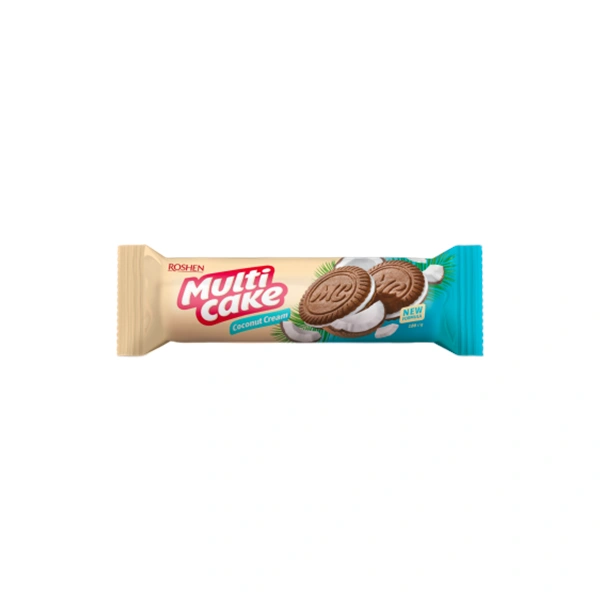 BISCUITI MULTICAKE CU UMPLUTURA DE CREMA DE COCOS ROSHEN 180 GR