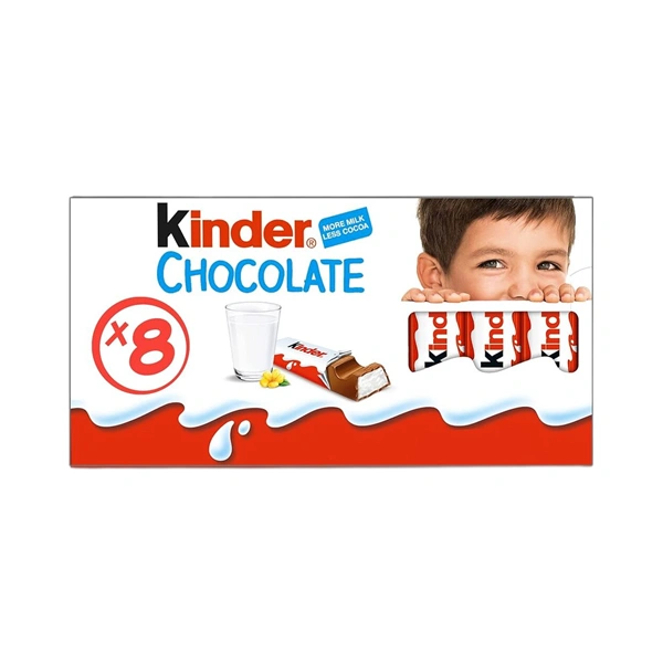 BATON DE CIOCOLATA CU LAPTE KINDER 8 BUCATI 100 GR