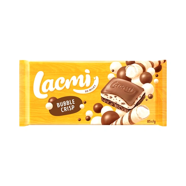 CIOCOLATĂ CU LAPTE AERATĂ LACMI BUBBLE CRISP ROSHEN 85 GR