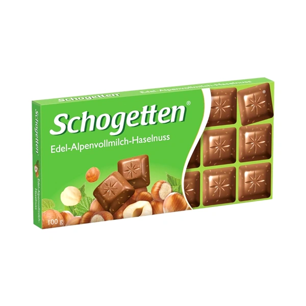 TABLETA CIOCOLATA CU LAPTE SI ALUNE DE PADURE SCHOGETTEN 100 GR