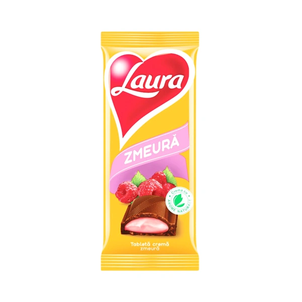 TABLETA CIOCOLATA CU ZMEURA LAURA 92 GR
