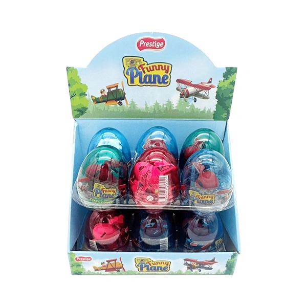OU CU SURPRIZE TRANSPARENT FUNNY PLANE SET 12 BUCATI 6 GR