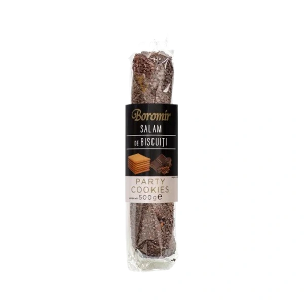 SALAM DE BISCUITI DECOR CU CIOCOLATA NEAGRA BOROMIR 500 GR