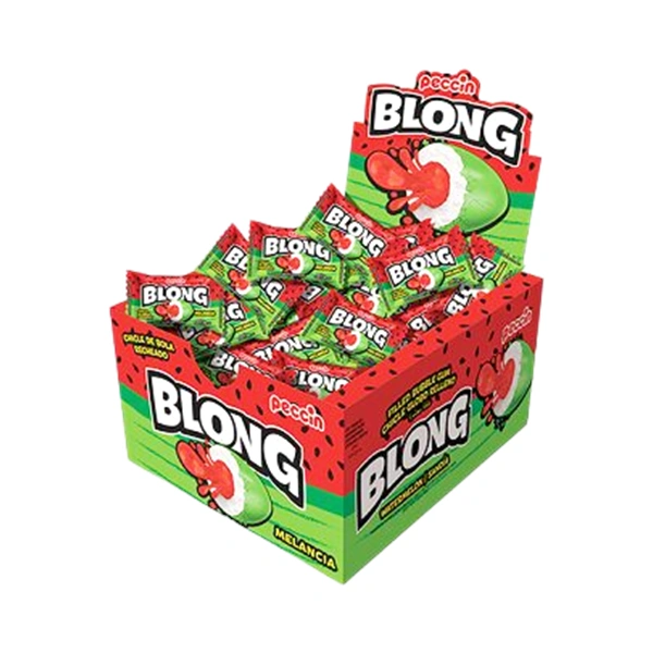GUMA DE MESTECAT BLONG WATERMELON UMPLUTURA DE PEPENE ROSU 40 BUCATI 5 GR