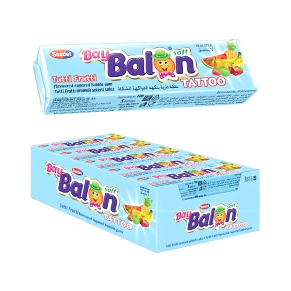 GUMĂ DE MESTECAT TUTTI FRUTTY BAY BALON TATTOO SAADET 18 GR