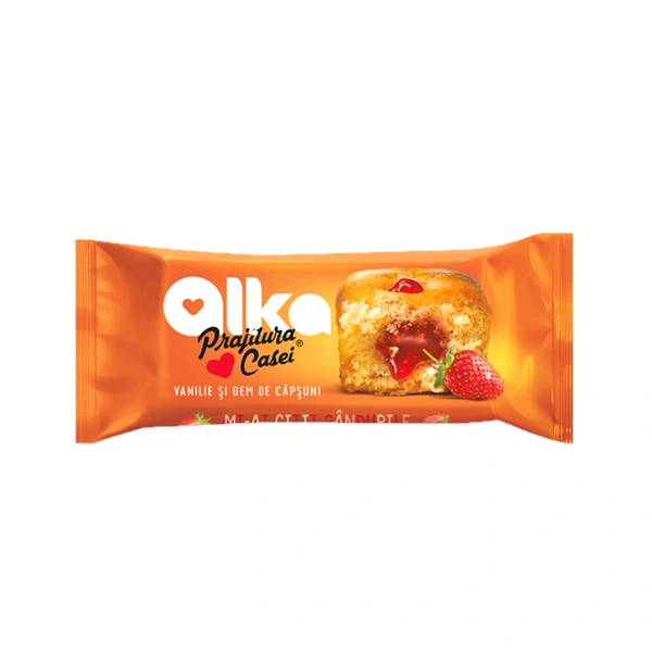 PRAJITURA CASEI VANILIE CAPSUNI ALKA 35 GR