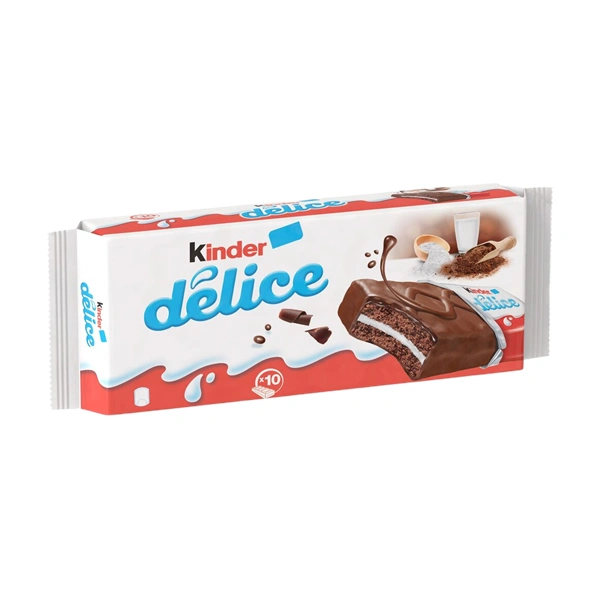 PRAJITURA CU LAPTE SI CACAO KINDER DELICE 10 BUC X 39 GR