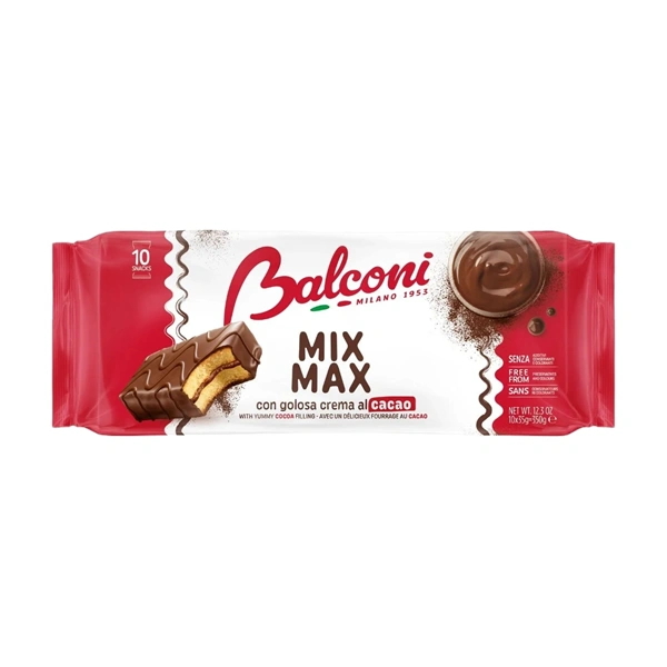 PRAJITURI GLAZURATE BALCONI MIX MAX CIOCOLATA 10 X 35 GR