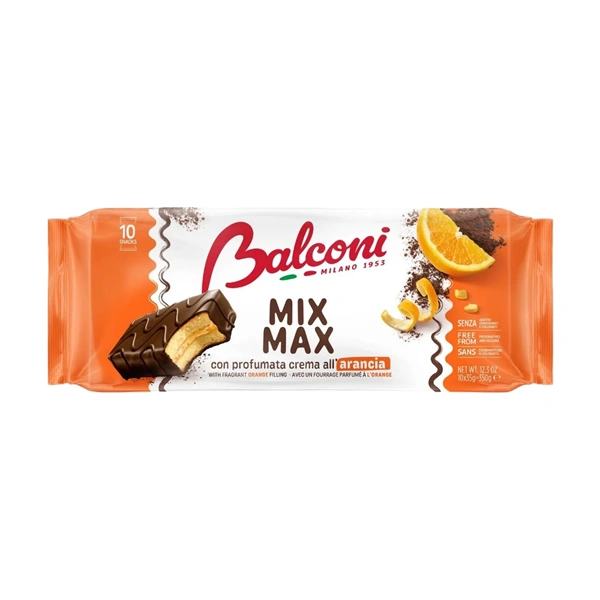 PRAJITURI GLAZURATE BALCONI MIX MAX PORTOCALE 10 X 35 GR