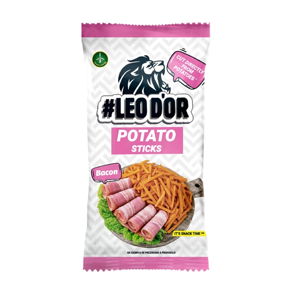 CHIPS CARTOFI PAI BACON LEODOR BANZAI 100 GR