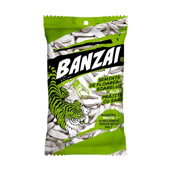 SEMINTE FLOAREA SOARELUI ALBE PRAJITE CU SARE 25 BANZAI