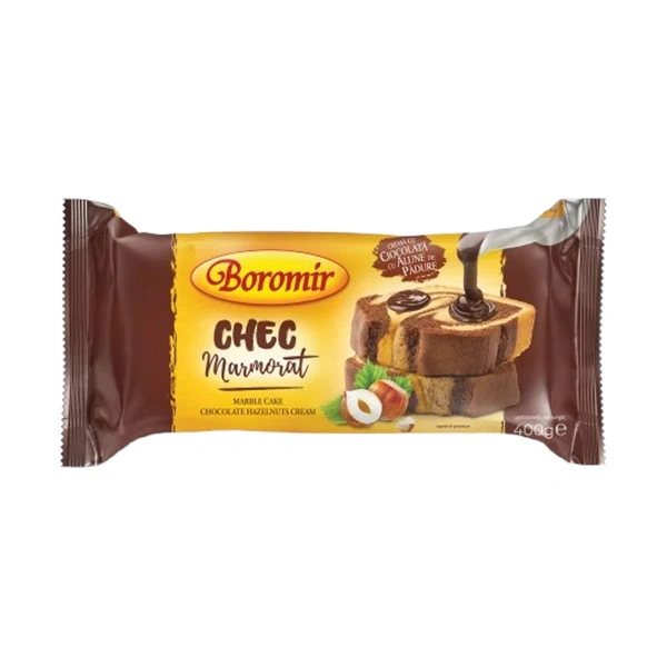 CHEC MARMORAT CU 15 CREMA DE CIOCOLATA CU ALUNE DE PADURE BOROMIR 400 GR