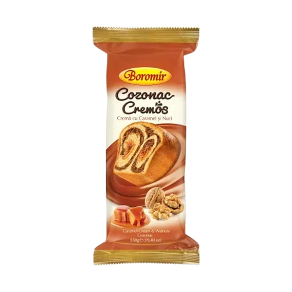 COZONAC CREMOS CARAMEL SI NUCI BOROMIR 550 GR