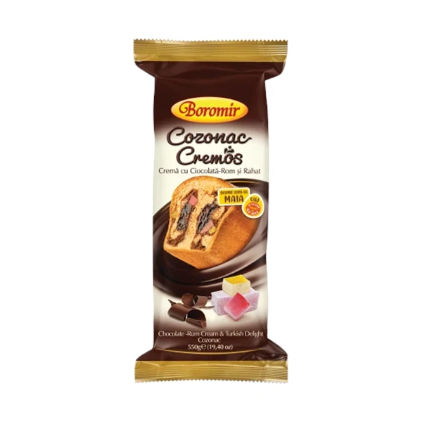 COZONAC CREMOS CREMA CU CIOCOLATA ROM SI RAHAT BOROMIR 550 GR