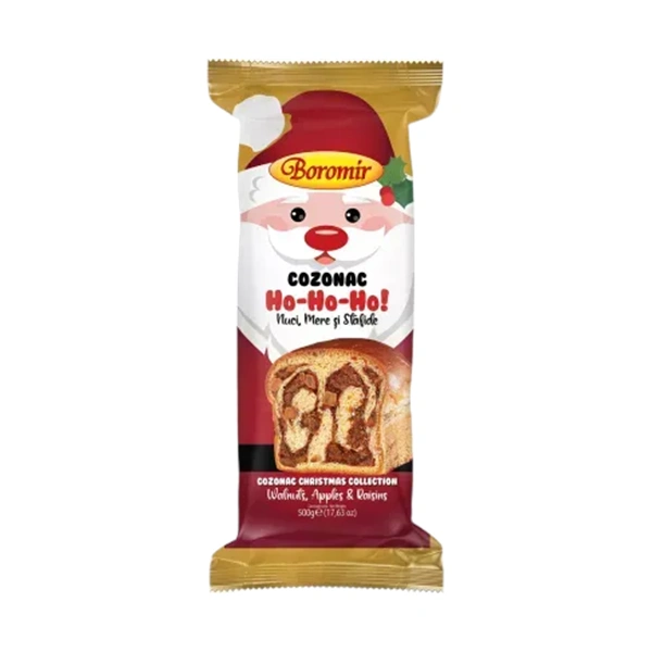 COZONAC HO HO HO NUCI MERE SI STAFID BOROMIR 500 GR