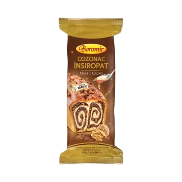 COZONAC INSIROPA NUCI CACAO SI VANILI BOROMIR 550 GR