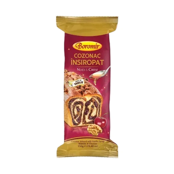 COZONAC INSIROPAT NUCI SI CIRESE BOROMIR 550 GR