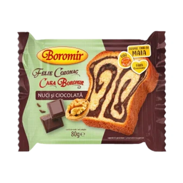 FELIE COZONAC CASA CREMA CU NUCI SI CIOCOLATA BOROMIR 80 GR