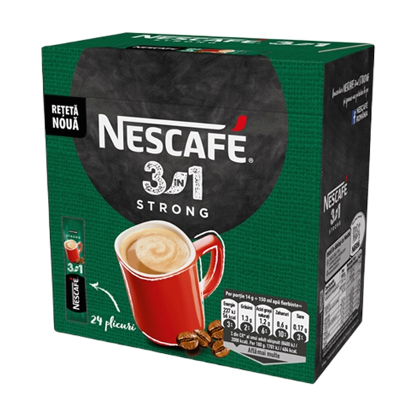 CAFEA SOLUBILA NESCAFE 3 IN 1 STRONG X 24 BUC 14 GR