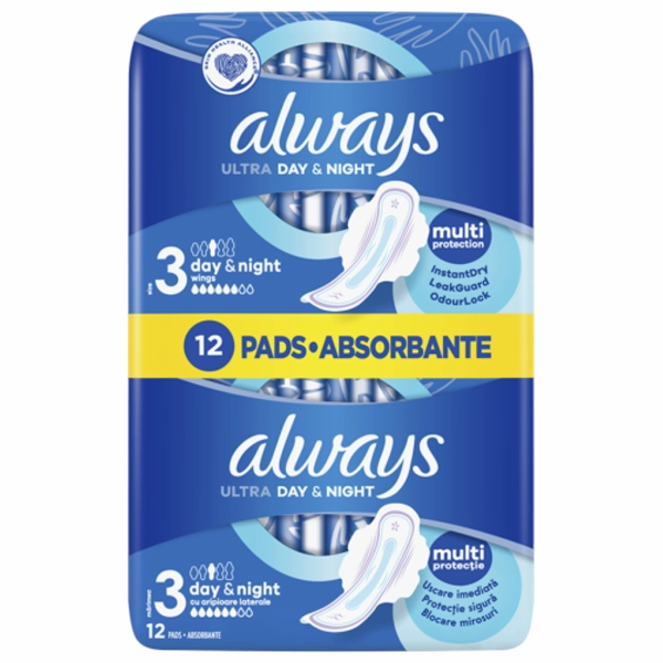 ABSORBANTE ALWAYS ULTRA DAYNIGHT 12BUCSET 16BAX