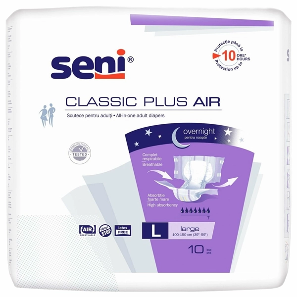 SCUTECE ADULTI SENI INCONTINENTA NOAPTE CLASSIC PLUS AIR L 10BUCSET 6BAX