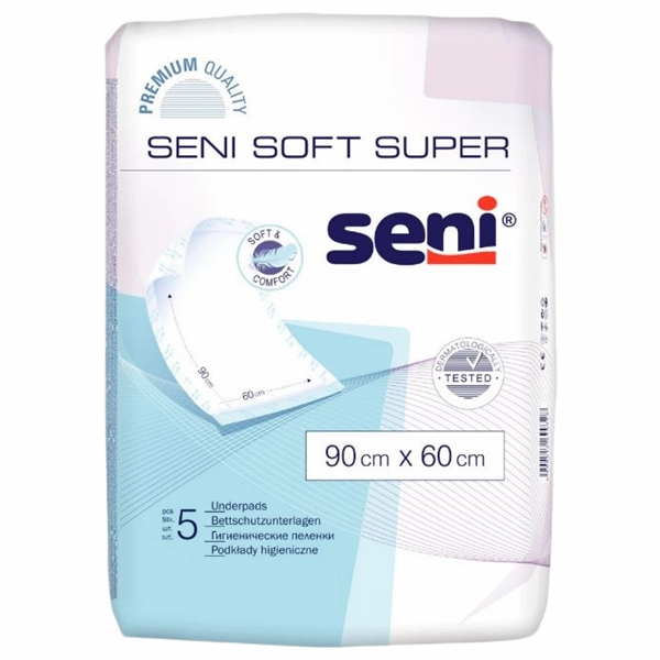 SENI ALEZE IGIENICE PROTECTIE SOFT SUPER 90X60CM 5BUCSET 12BAX