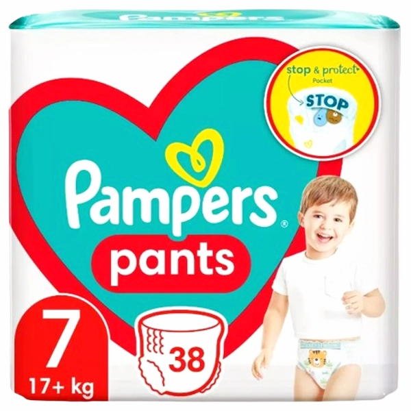 SCUTECE COPII PAMPERS PANTS ACT BABY NR7 1 38BUCSET 3BAX 7 KG