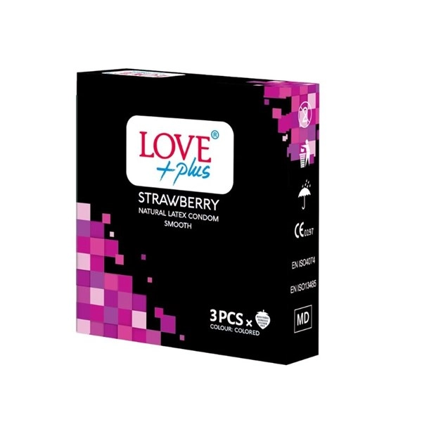 PREZERVATIVE LOVE PLUS STRAWBERRY 3BUCATI 24 SETURI
