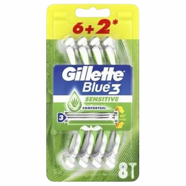 APARAT GILLETTE BLUE 3 SENSITIVE 8BUCSET 6SETBAX