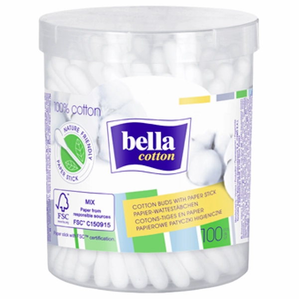 BETISOARE URECHI BELLA COTTON 100BUC TUB 36BAX