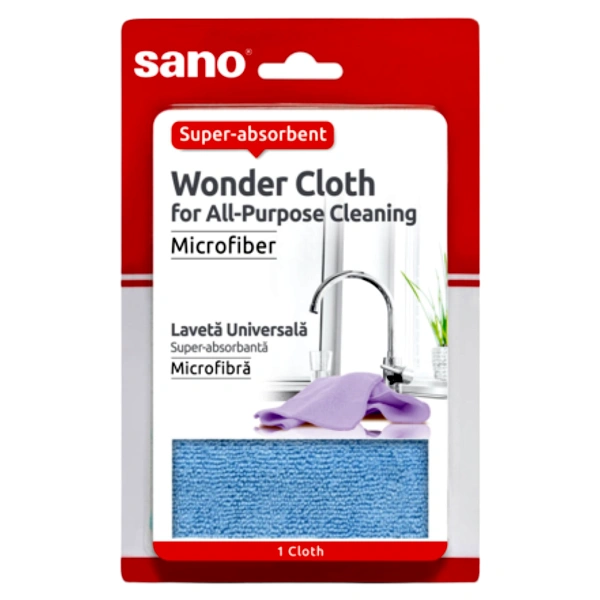 LAVETA MICROFIBRA UNIVERSALA SANO 30X30CM 12BAX