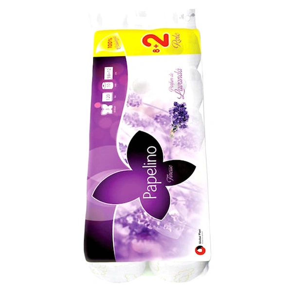 HARTIE IGIENICA ALBA PAPELINO FINESSE 3 STRATURI 10 ROLE LAVANDA
