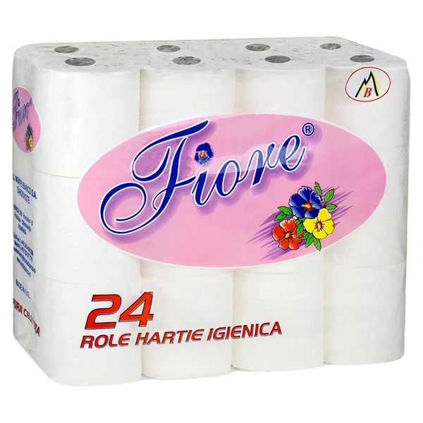 HARTIE IGIENICA FIORE 2 STRATURI 24 ROLE ALB