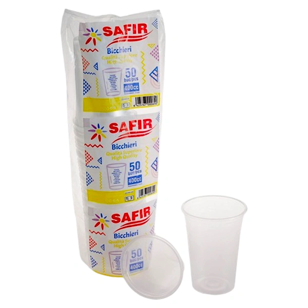 PAHARE 400 CC PP ECO SAFIR TRANSPARENTE 50 BUC 20 SET BAX