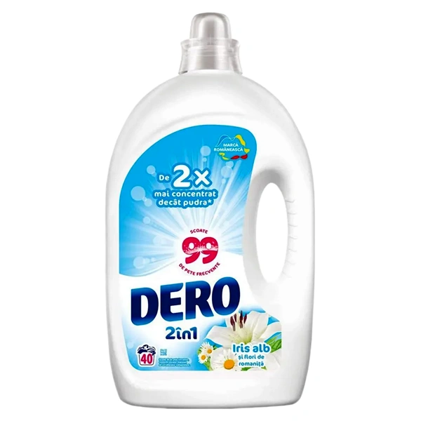 DETERGENT RUFE LICHID IRIS ALB 5 BUC BAX DERO 2 LITRI