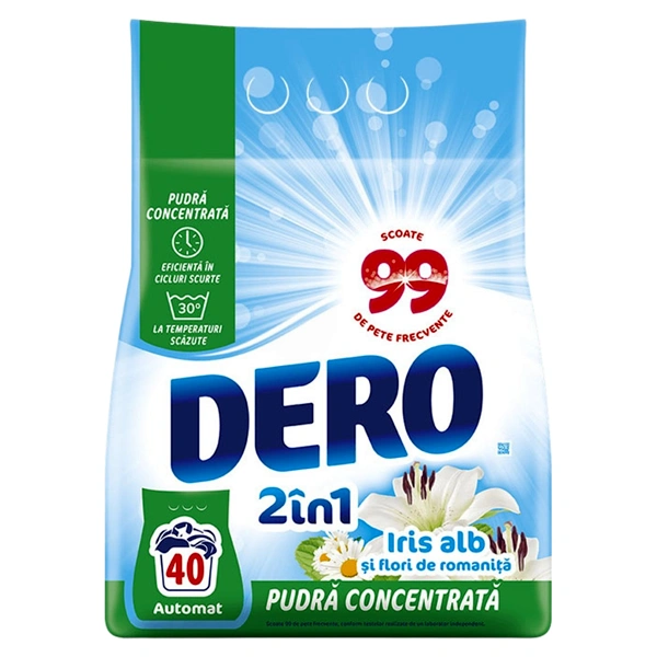 DETERGENT RUFE AUTOMAT 2IN1 IRIS ALB 40 SPALARI DERO 3 KG