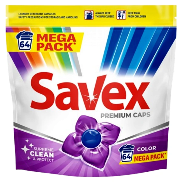 DETERGENT RUFE CAPSULE COLOR 64BUC SAVEX 4BAX