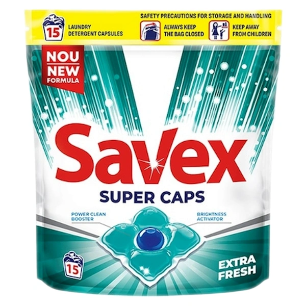 DETERGENT RUFE CAPSULE SUPER EXTRA FRESH SAVEX 15BUC 8BAX