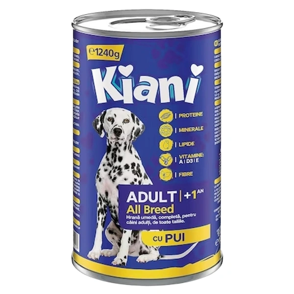HRANA UMEDA CAINI PUI CONSERVA KIANI 1240 GR 12BAX