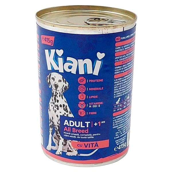 HRANA UMEDA CAINI VITA CONSERVA KIANI 415 GR 24BAX