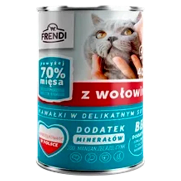 HRANA FRENDI BUCATI IN SOS DELICAT CU CARNE DE VITA 12X400 GR PENTRU PISICI