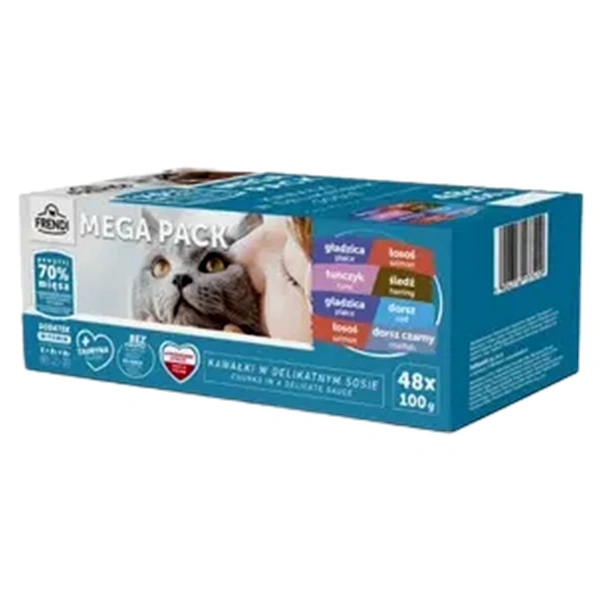 HRANA FRENDI PLICULETE PENTRU PISICI AROME DE PESTE IN SOS 48X100 GR