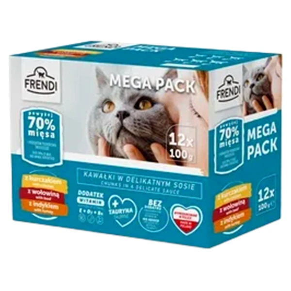 HRANA FRENDI PLICULETE PENTRU PISICI PUI VITA CURCAN 12X100 GR